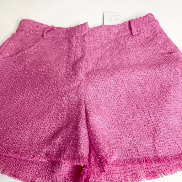 NEW Nordstrom Luminary Size L Womens Chino Shorts Twill Pink Fuschia Frayed Hem - Picture 3 of 11